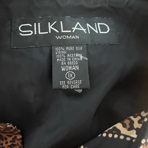 Silkland Women's Leopard Print 100% Silk Lightweight  Jacket Size 1X - Picture 4 of 4